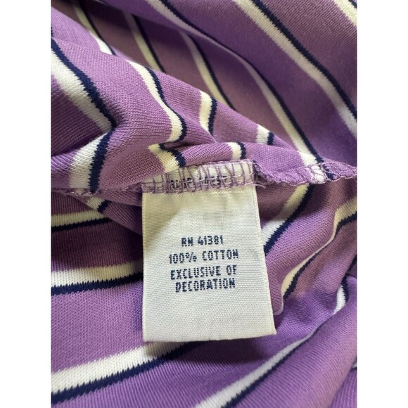 Polo Ralph Lauren Pima Soft Touch Men’s Polo Size Large Purple Striped Dress - Picture 7 of 8